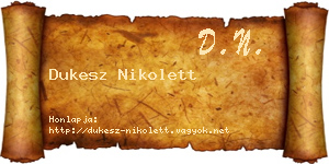 Dukesz Nikolett névjegykártya
